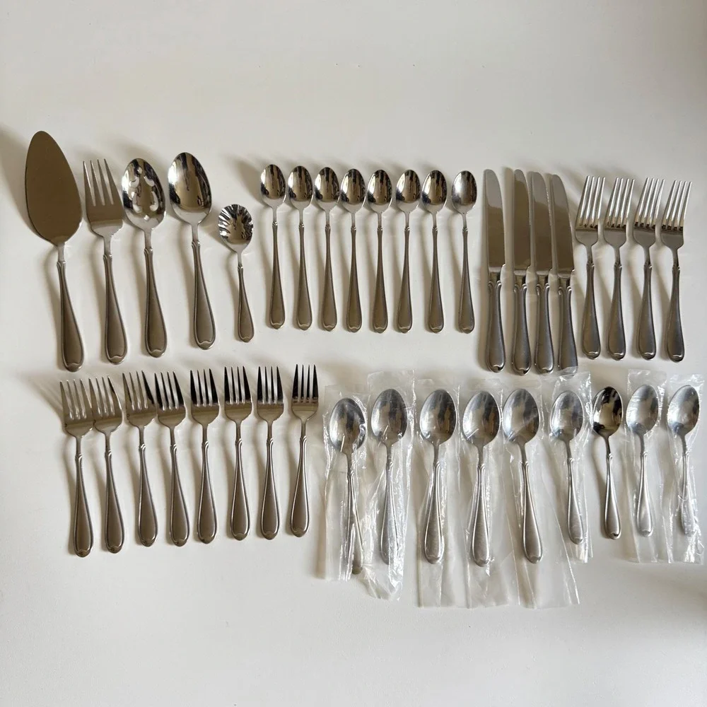 Wallace Summerset Frost Stainless Steel Flatware Classic Double Line Border